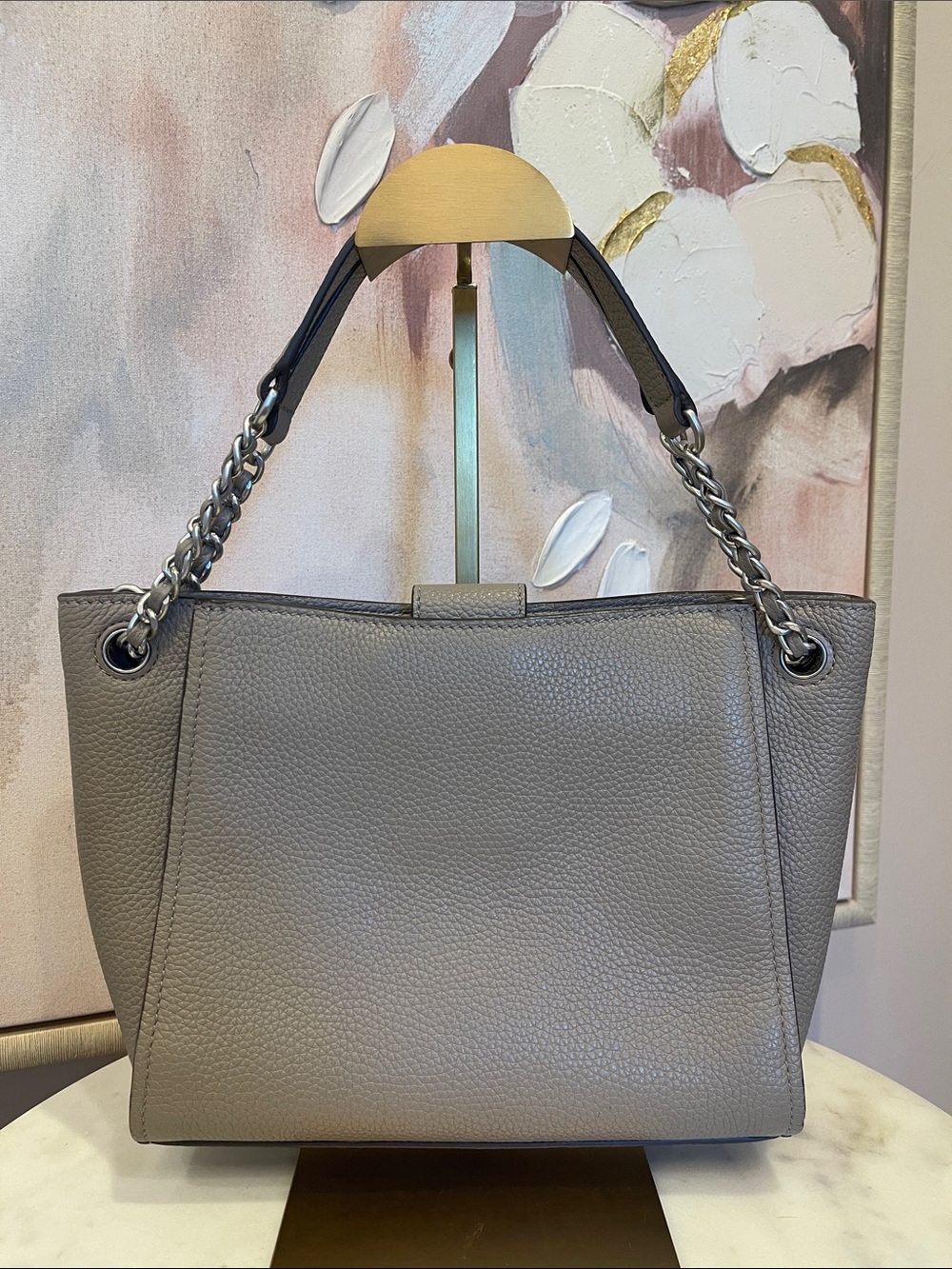NWOT Tory Burch Britten Shoulder Tote in Gray - Picture 5 of 8